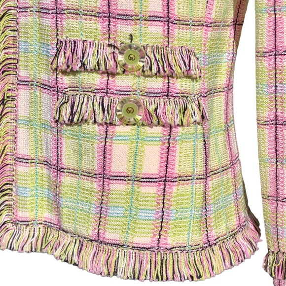 St. John Collection NWT multicolored jacket with fringe Sz 4 - Picture 12 of 16